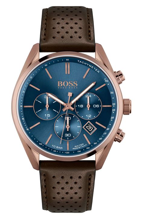 HUGO BOSS Leather Wristwatch Bands .